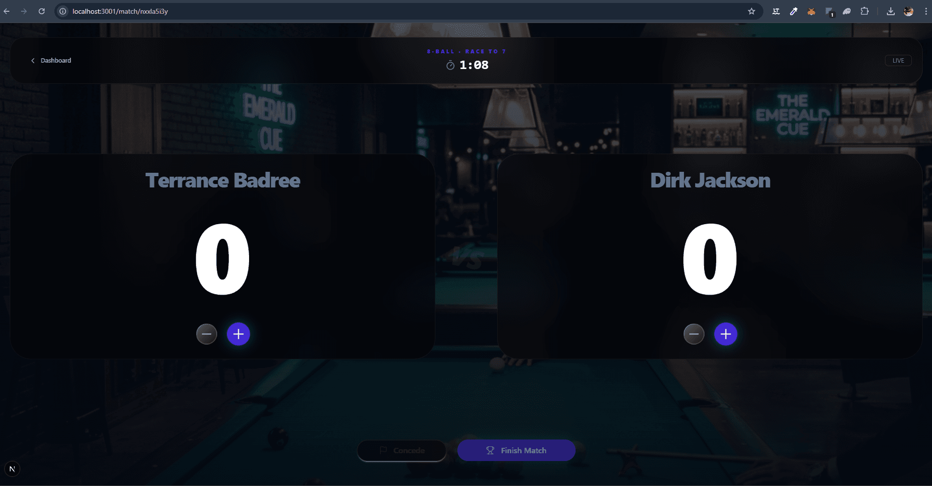 Interactive Pool Scoreboard screenshot 2