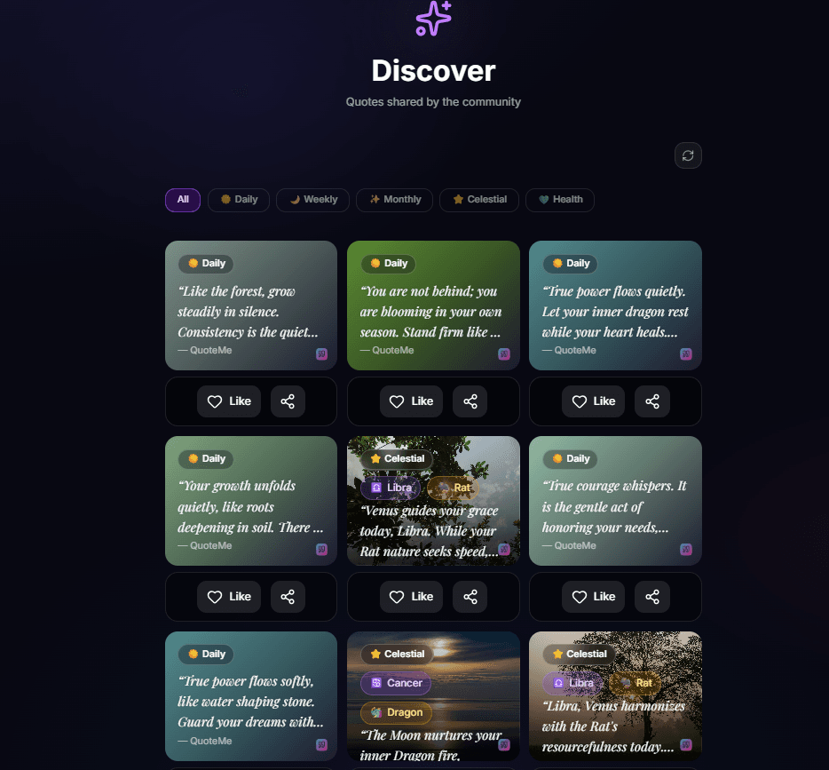 QuoteMe — AI Health & Astrology Platform screenshot 5